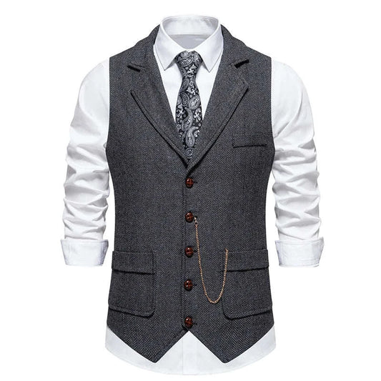 Herringbone Tweed Lapel Waistcoat Koala Sydney 
