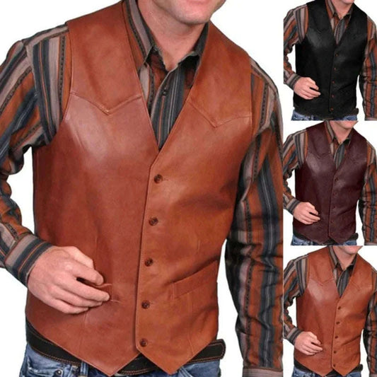 Men's Vintage Faux Leather Vest Koala Sydney 
