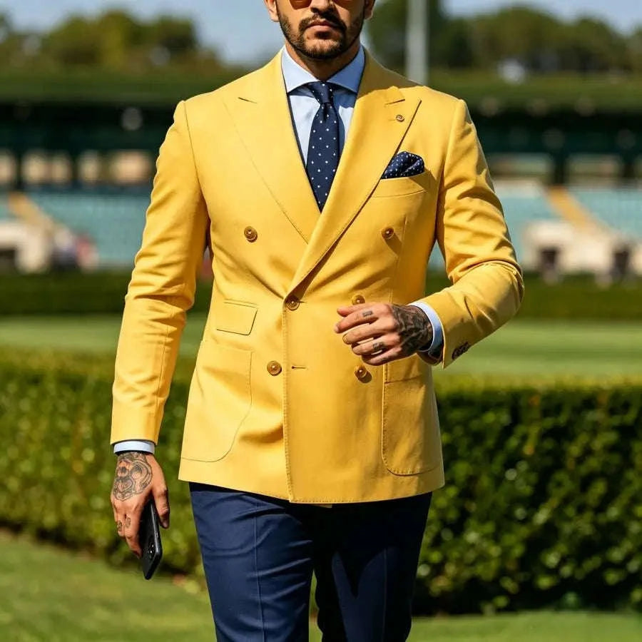 Men's Slim Fit Double Breasted 2-Piece Suit Set Koala Sydney 
