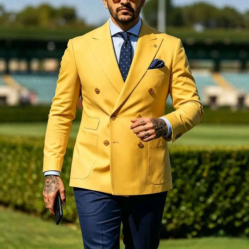 Men's Slim Fit Double Breasted 2-Piece Suit Set Koala Sydney 