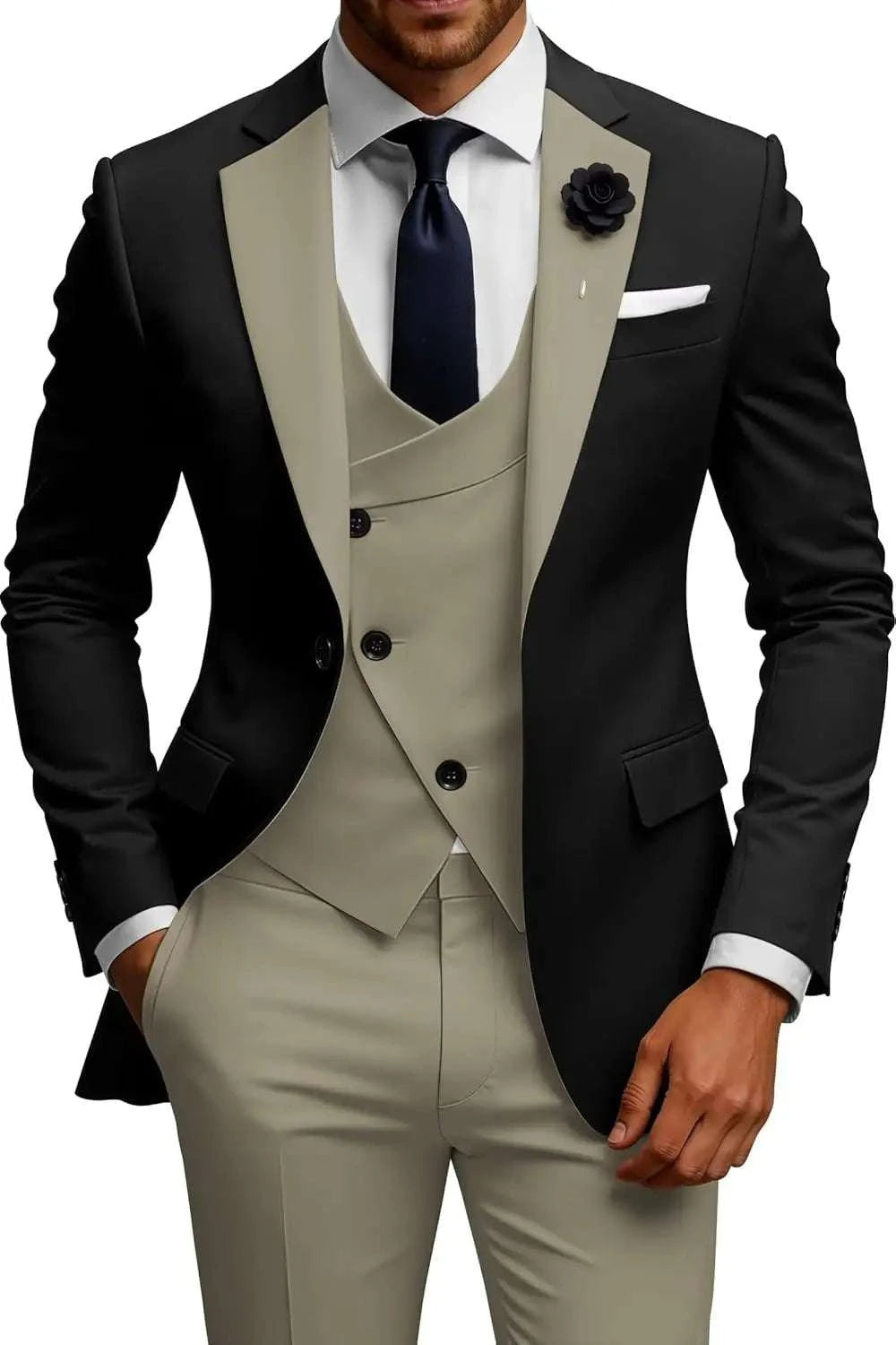 Men's 3-Piece Slim Fit Double Breasted Suit Koala Sydney 