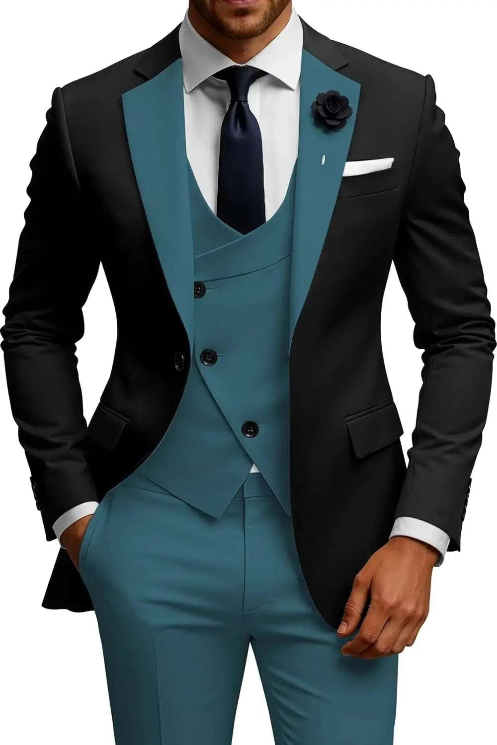 Men's 3-Piece Slim Fit Double Breasted Suit Koala Sydney 