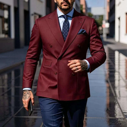Men's Slim Fit Double Breasted 2-Piece Suit Set Koala Sydney 