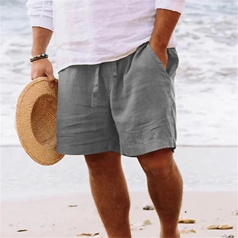 Men's Cotton Linen Beach Shorts