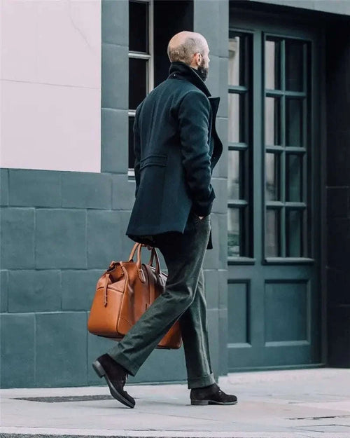 Men's Classic Double-Breasted Long Peacoat Male Jackets Koala Sydney 