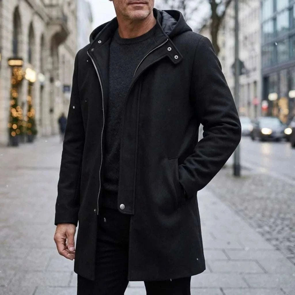 Men's Hooded Jacket Autumn Winter Zipper Long Coat Koala Sydney 