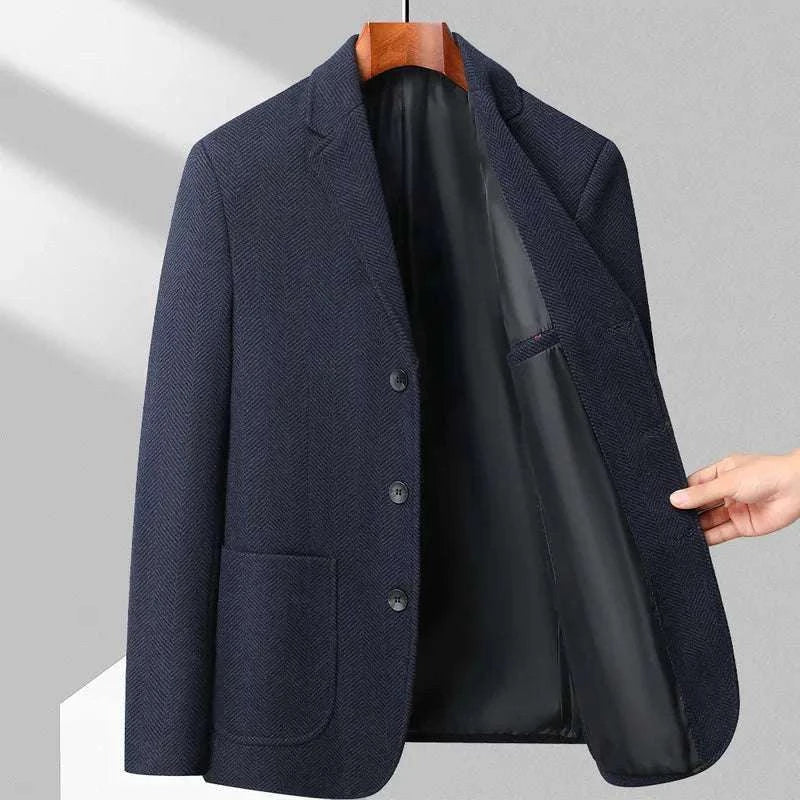 Men's Wool Blazer Herringbone Pattern Casual Business Suit Jacket Koala Sydney 