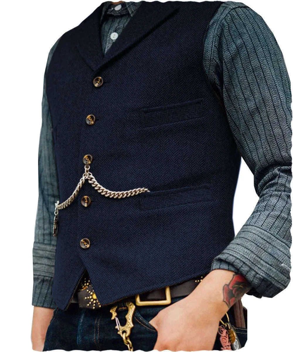 Men's Herringbone Tweed Suit Vest Koala Sydney 