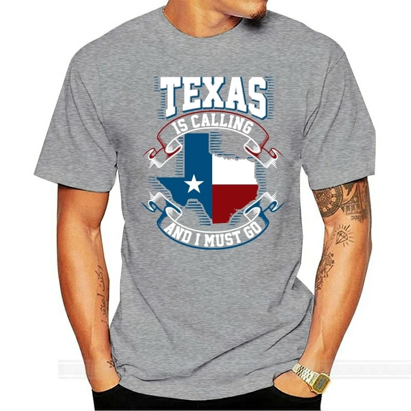 New Texas Is Calling And I Must Go Flag Black T-Shirt