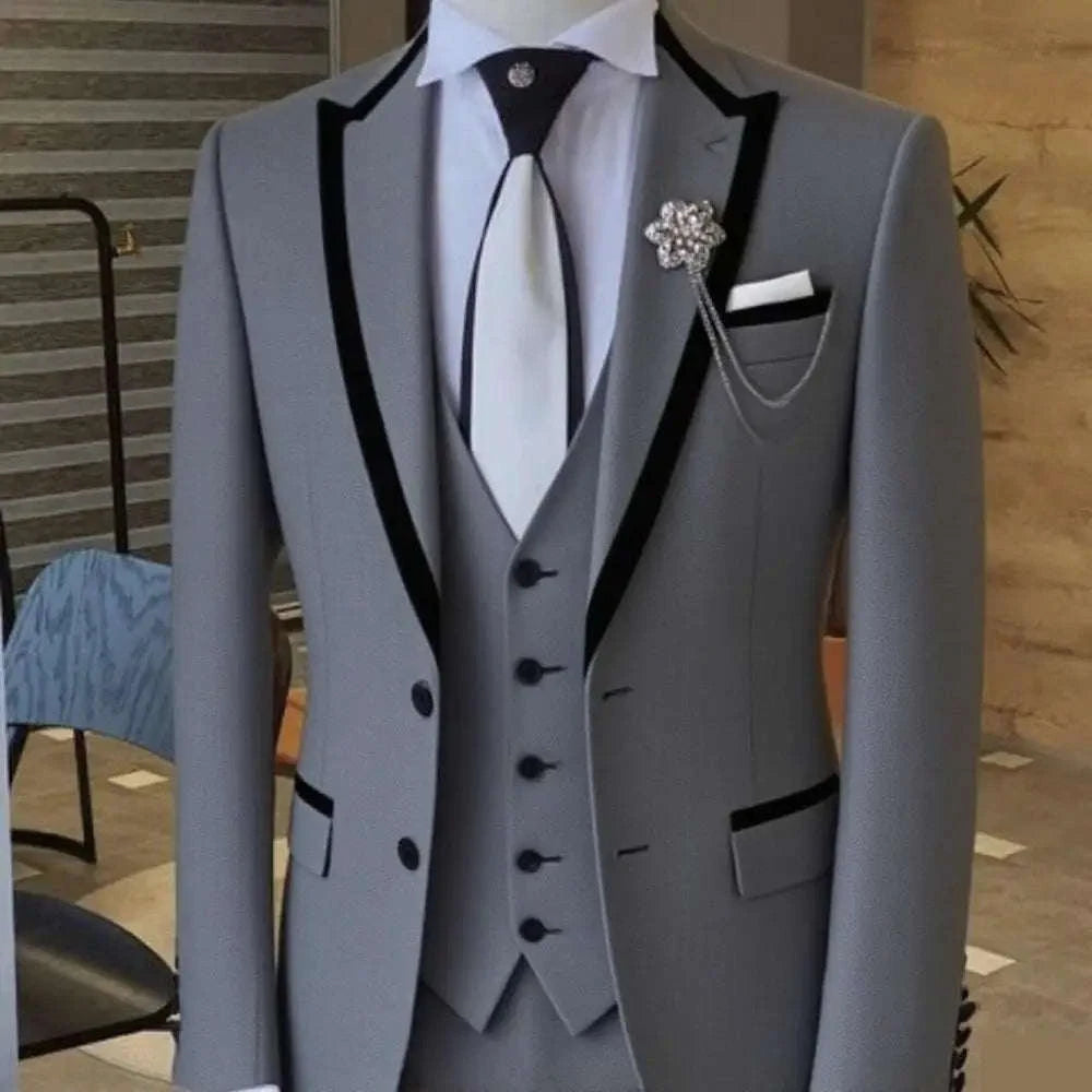 Men's Slim Fit 3-Piece Business Suit Set Koala Sydney 