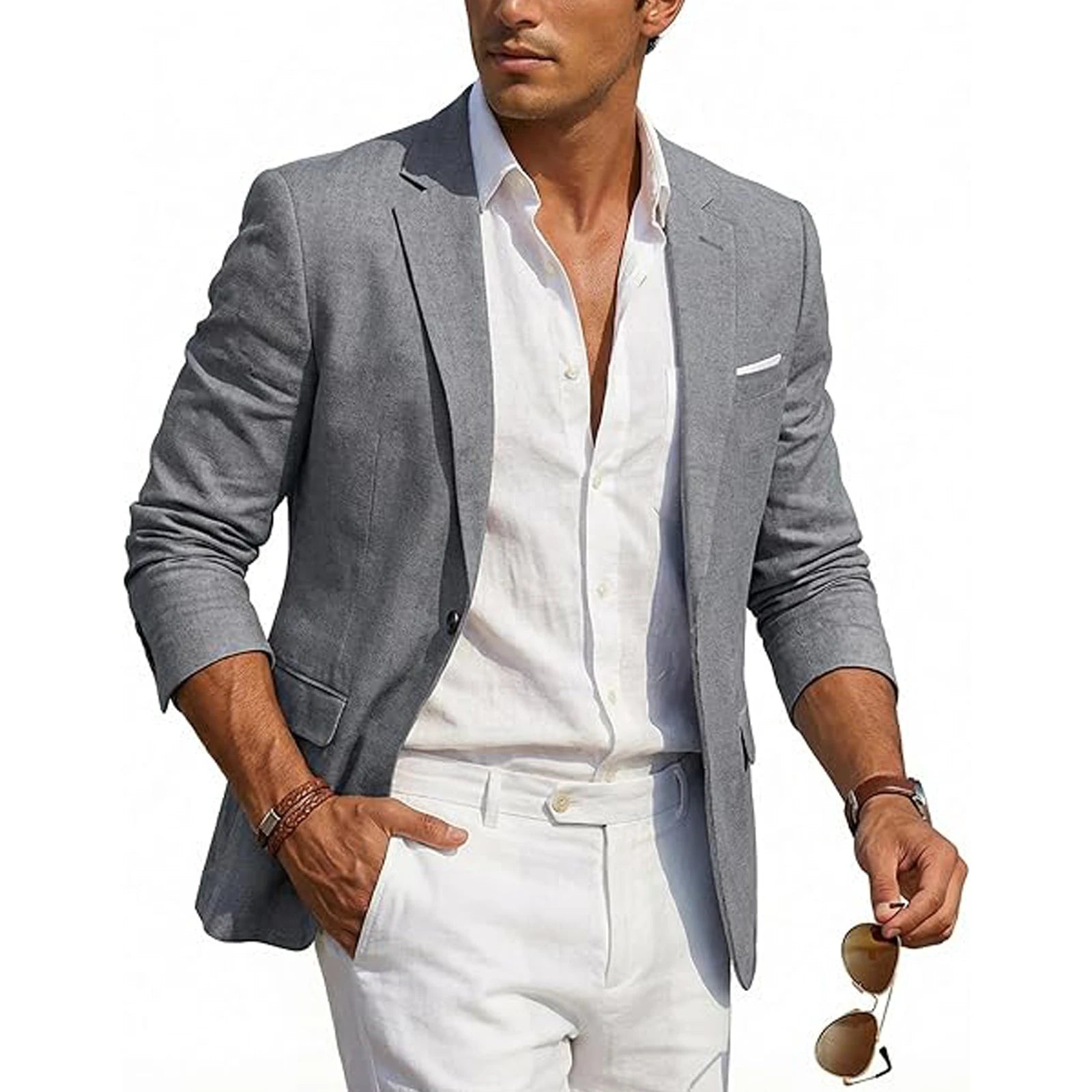 Men's Casual Linen Blazer