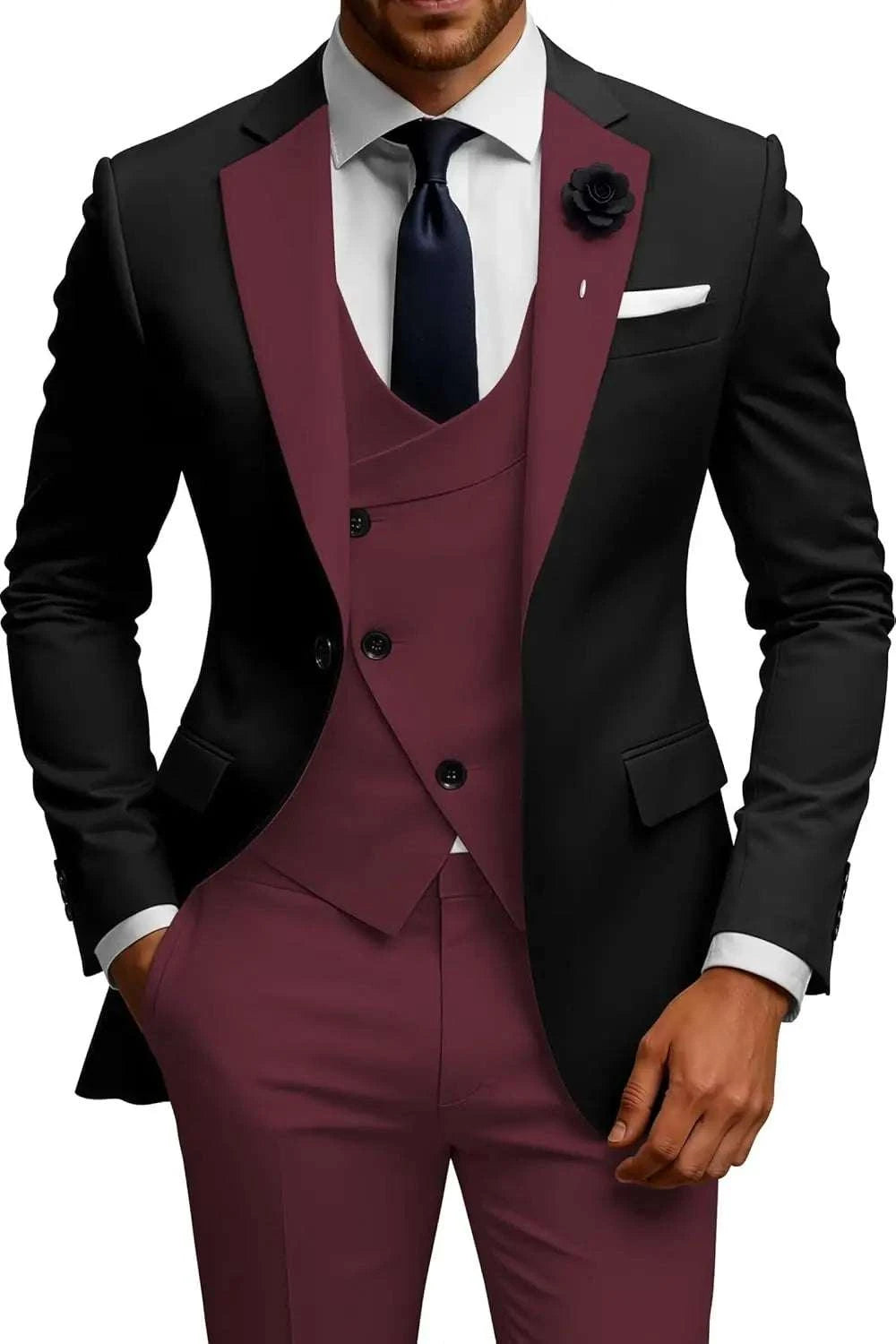 Men's 3-Piece Slim Fit Double Breasted Suit Koala Sydney 