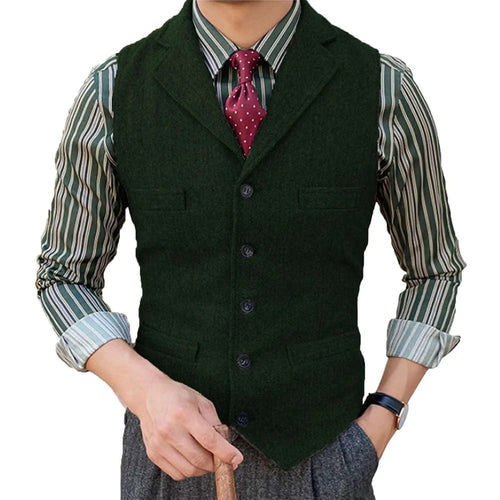 Men's Herringbone Wool Blend Suit Vest Koala Sydney 