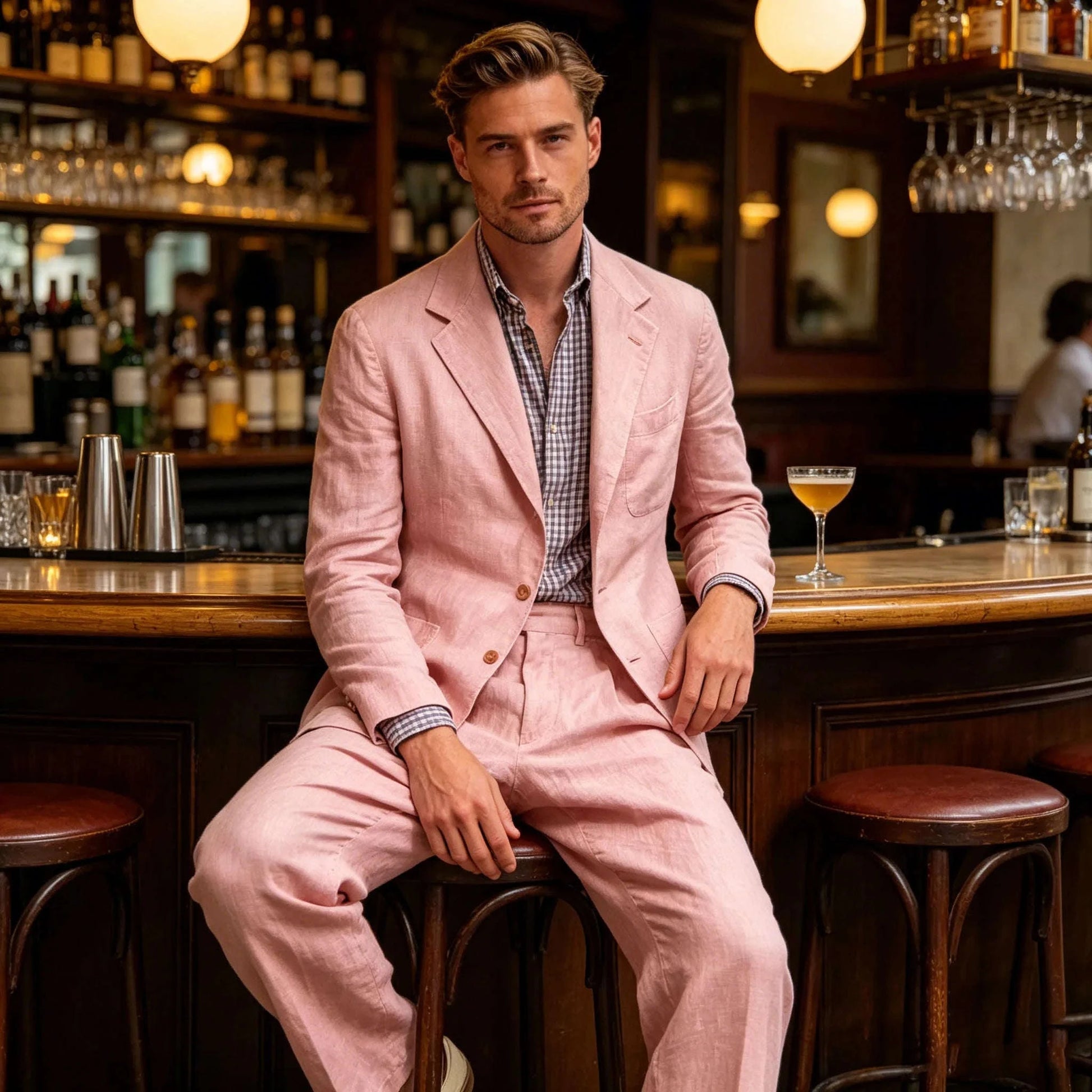 Men's Luxury 2-Piece Linen Suit Set Koala Sydney 