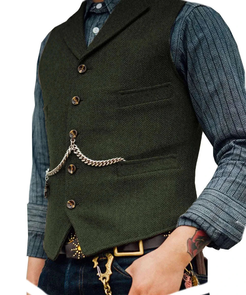 Men's Herringbone Tweed Suit Vest Koala Sydney 