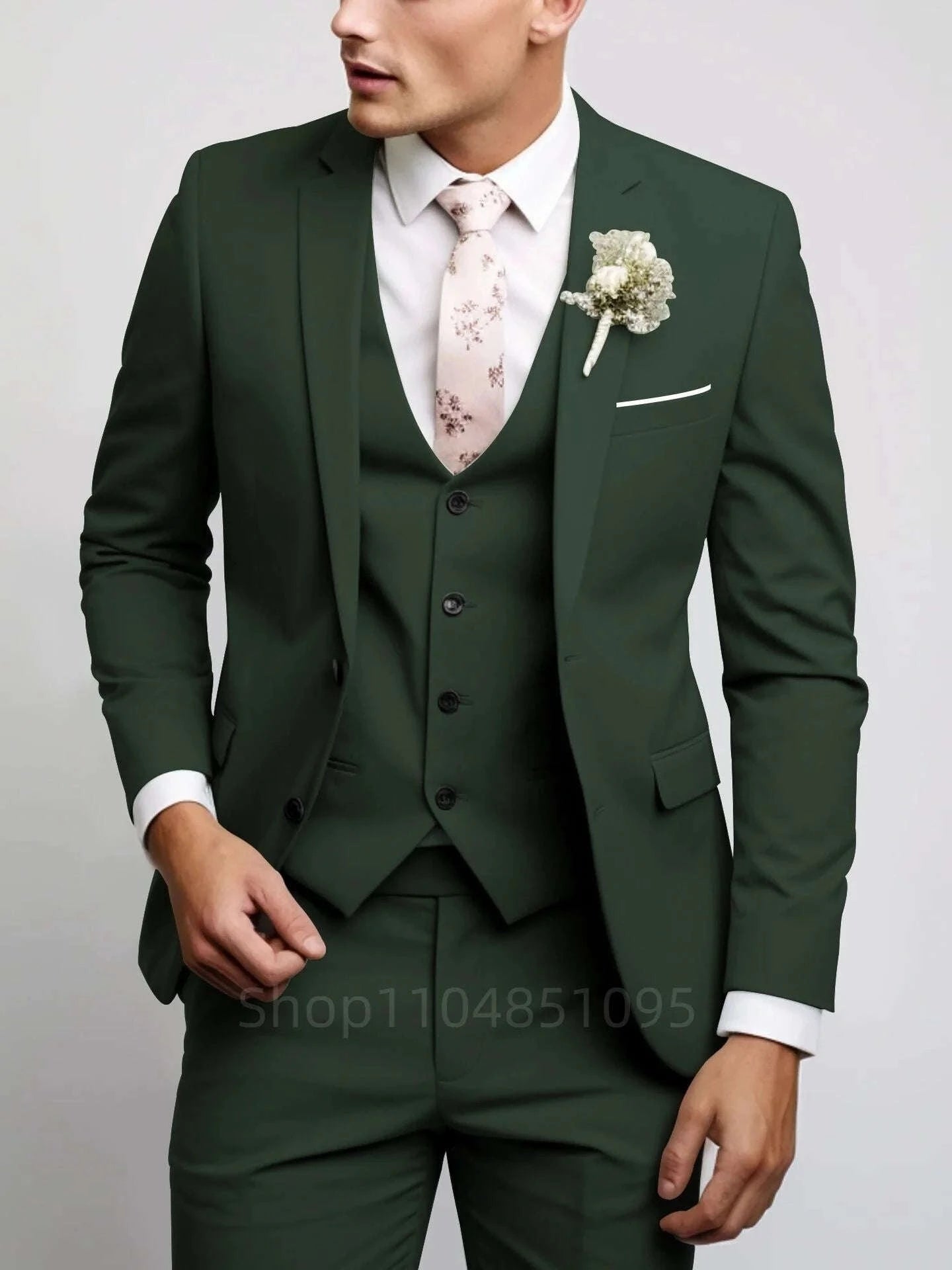 Refined Matcha Green 3-Piece Slim Fit Suit for Men Koala Sydney 