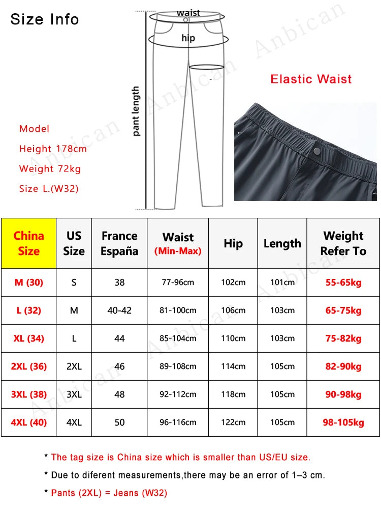 Men’s Summer Casual Ice Silk Pants
