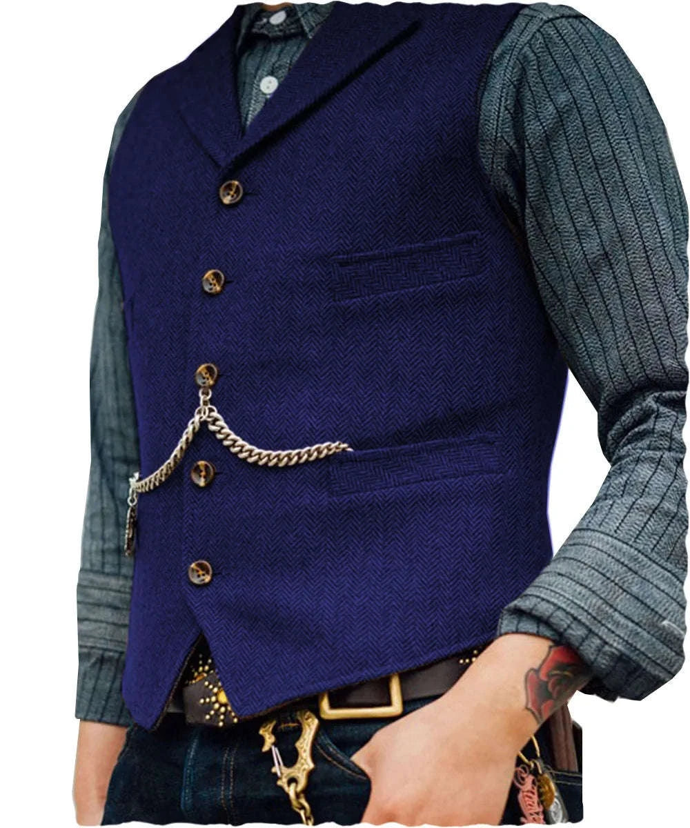 Men's Herringbone Tweed Suit Vest Koala Sydney 