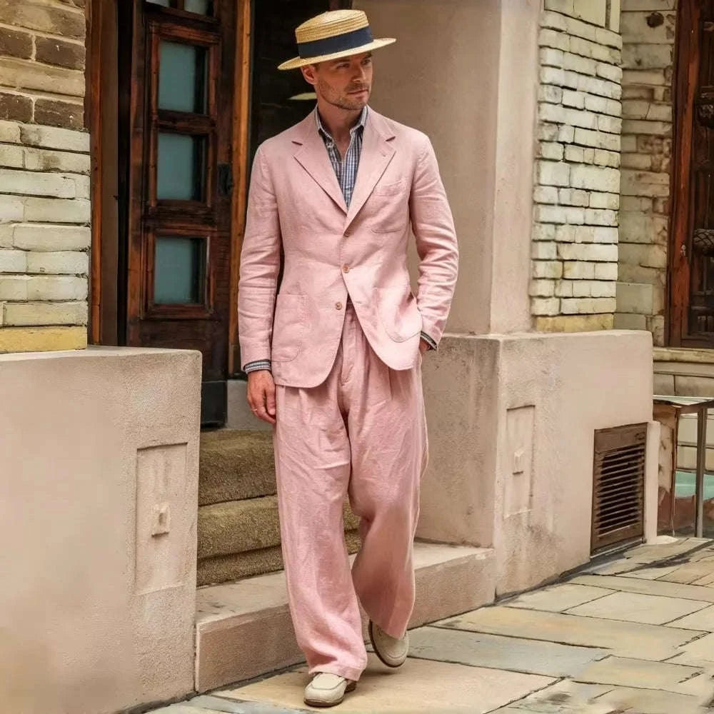 Men's Luxury 2-Piece Linen Suit Set Koala Sydney 