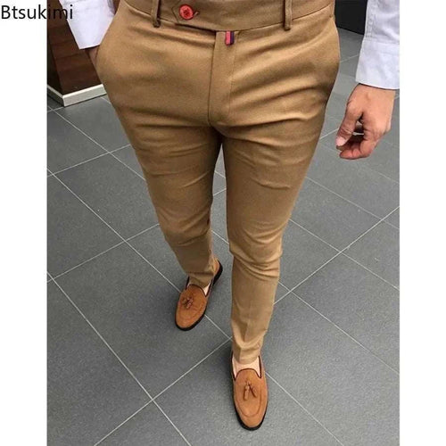 Men's Fashion Casual Trousers Daily Business Formal Pants High Waist Slim Koala Sydney 
