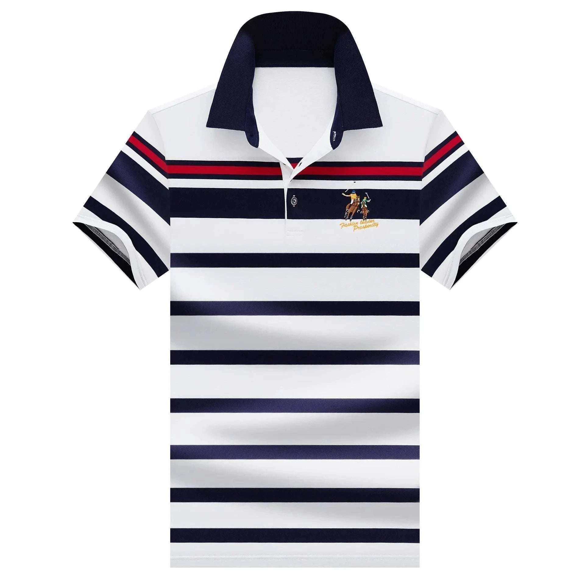 Summer Fashion Striped Polo Shirt Man Cotton Comfortable Business Casual Koala Sydney 