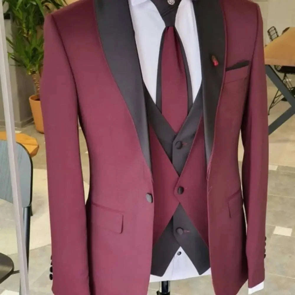 Men's Slim Fit 3-Piece Business Suit Set Koala Sydney 