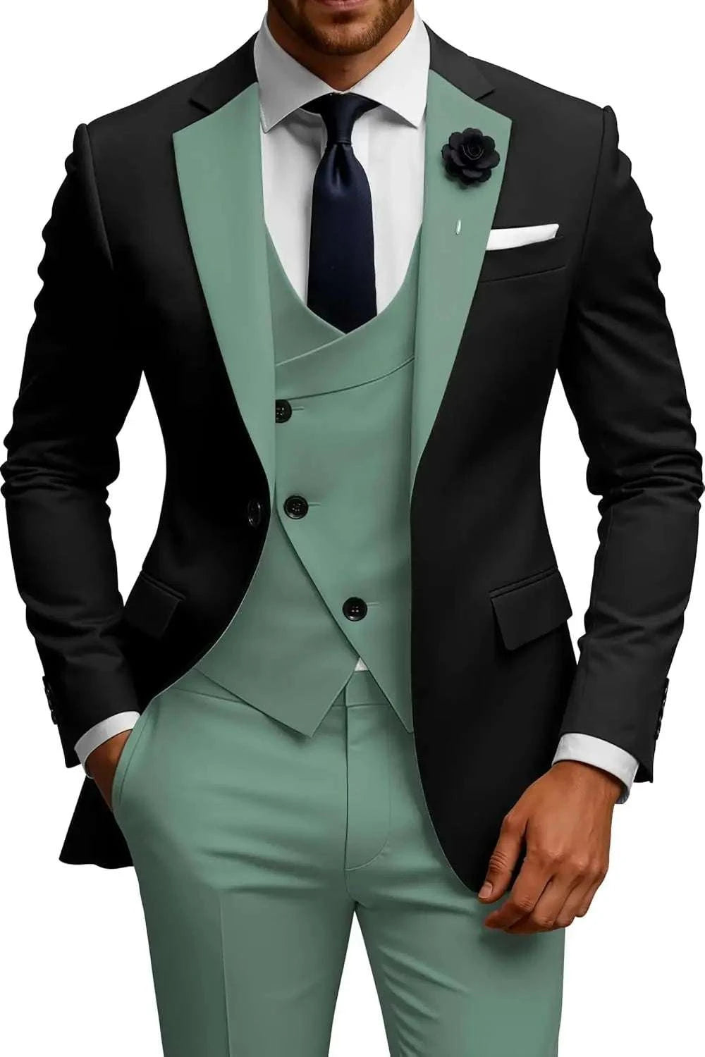Men's 3-Piece Slim Fit Double Breasted Suit Koala Sydney 