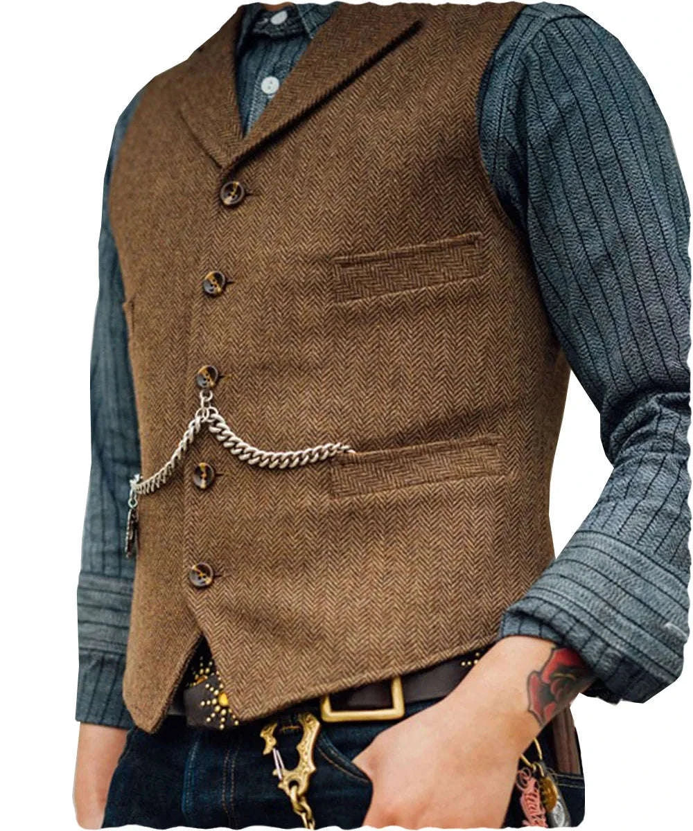 Men's Herringbone Tweed Suit Vest Koala Sydney 