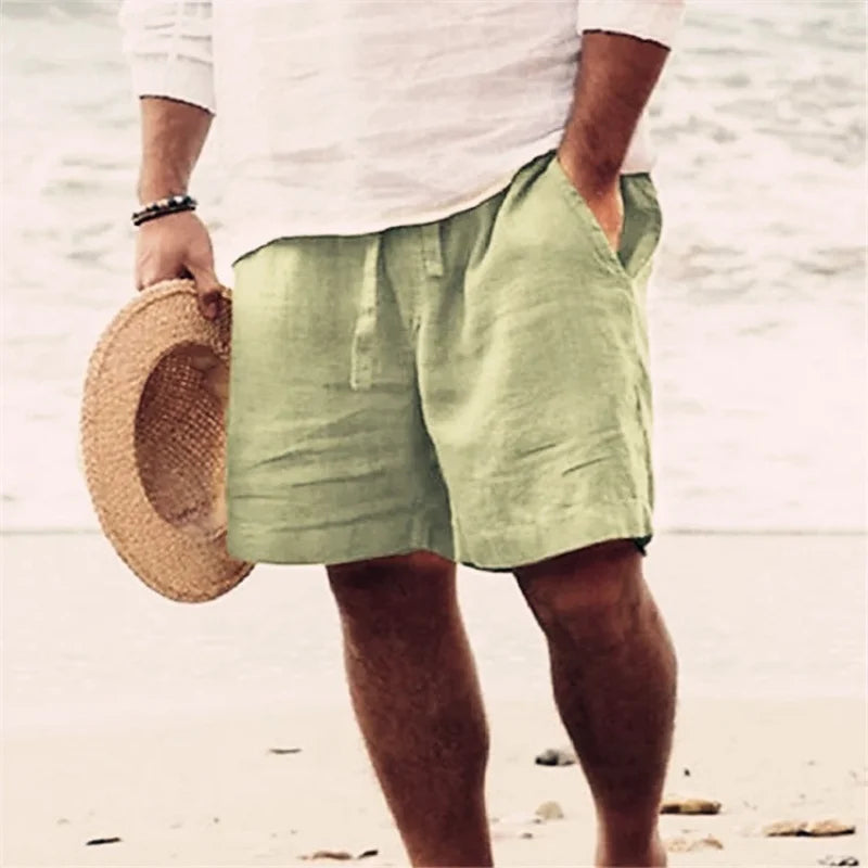 Men's Cotton Linen Beach Shorts