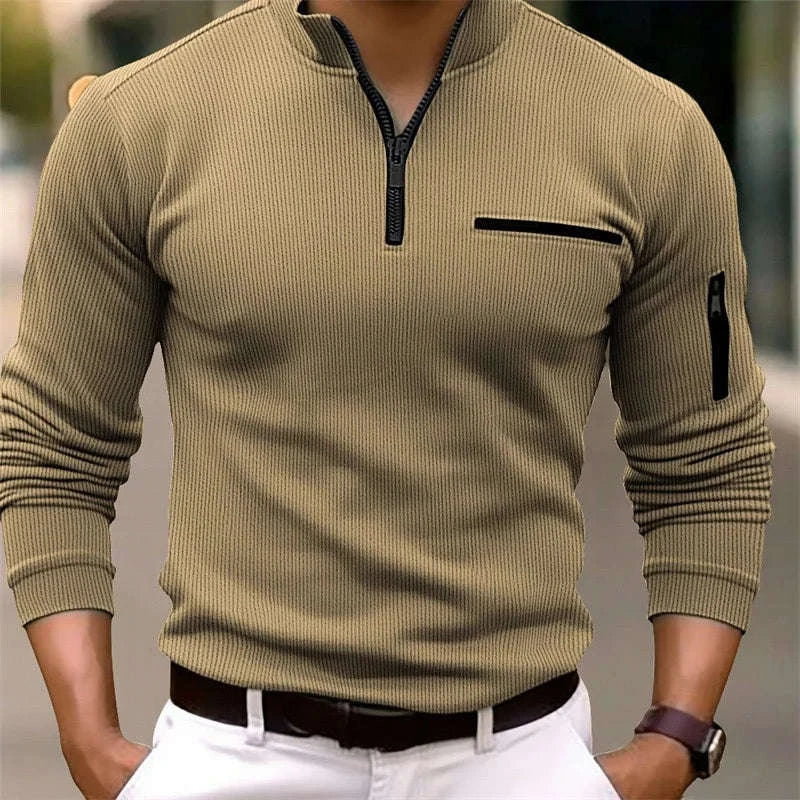 Men's Vintage Style Long-Sleeve Polo Shirt Koala Sydney 