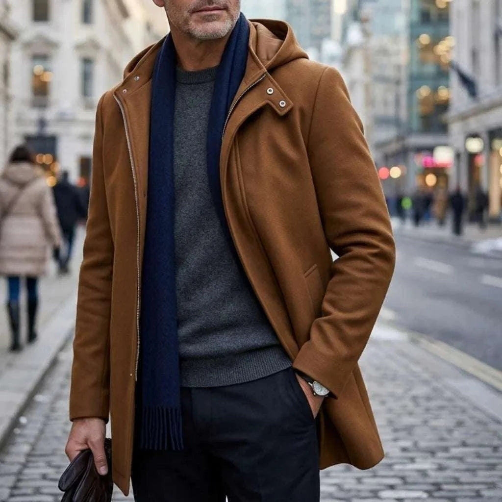 Men's Hooded Jacket Autumn Winter Zipper Long Coat Koala Sydney 