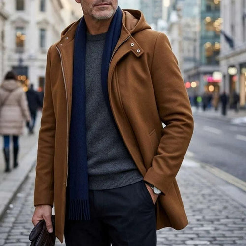 Men's Hooded Jacket Autumn Winter Zipper Long Coat Koala Sydney 