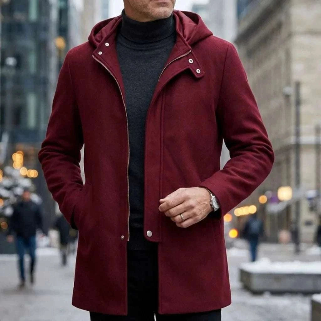 Men's Hooded Jacket Autumn Winter Zipper Long Coat Koala Sydney 