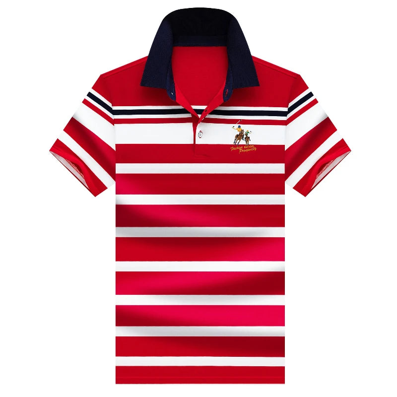 Summer Fashion Striped Polo Shirt Man Cotton Comfortable Business Casual