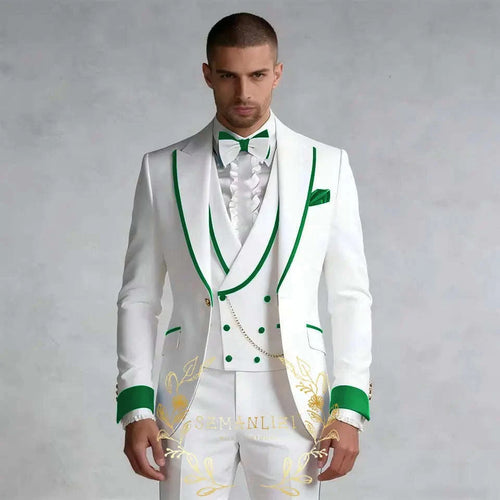 Luxury White 3-Piece Men's Wedding Suit (Jacket + Vest + Pants) Koala Sydney 