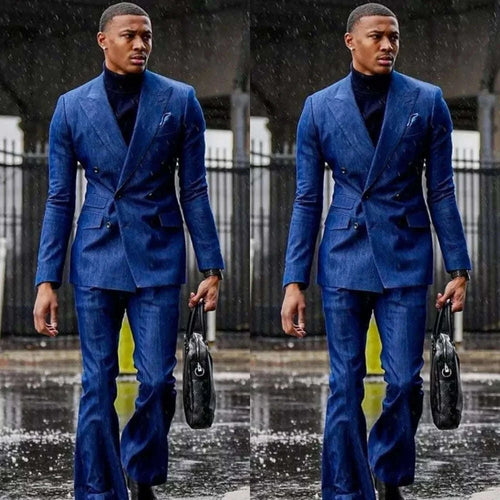 Customzied Men's Suits Fashion Double Breasted Skinny 2 Piece Jacket Pants Full Sets Elegant Wedding Groomsmen Blazer Outfits Koala Sydney 