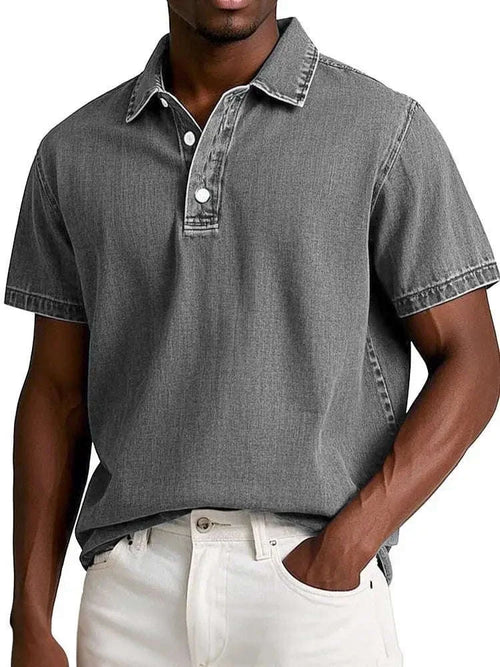 Vintage Men's Solid Polo Shirt Short Sleeve Casual Summer Retro Lapel T-Shirt Koala Sydney 