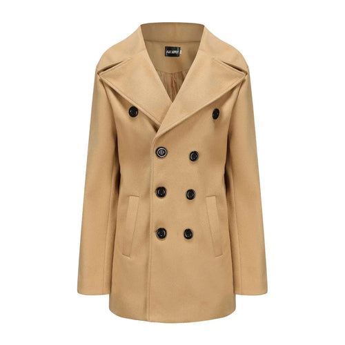 Men's Classic Double-Breasted Long Peacoat Male Jackets Koala Sydney 