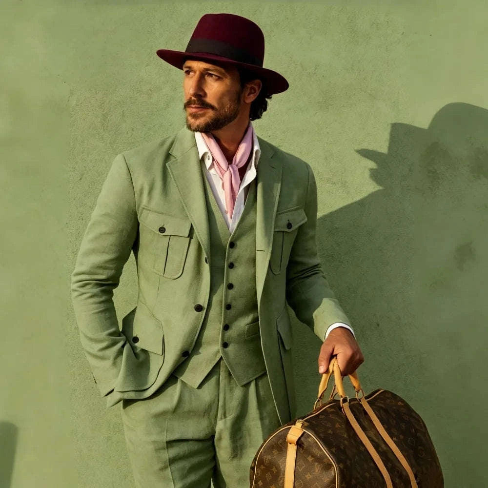 Beige Linen 3-Piece Men's Suit Koala Sydney 