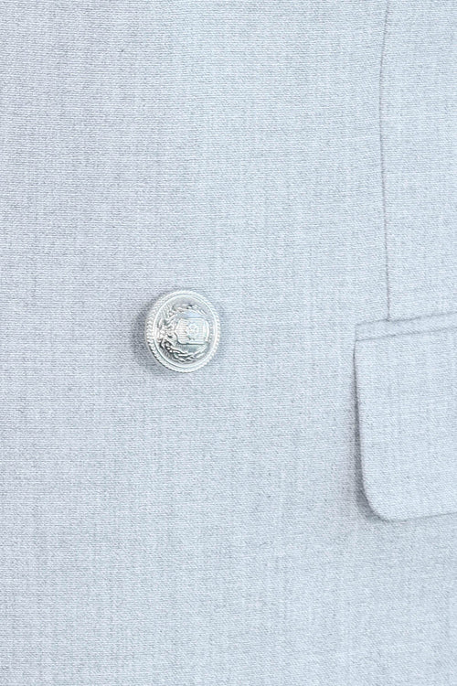 Slim Fit Double-Breasted Anthracite Men’s Suit with Silver-Tone Metal Buttons – Wessi