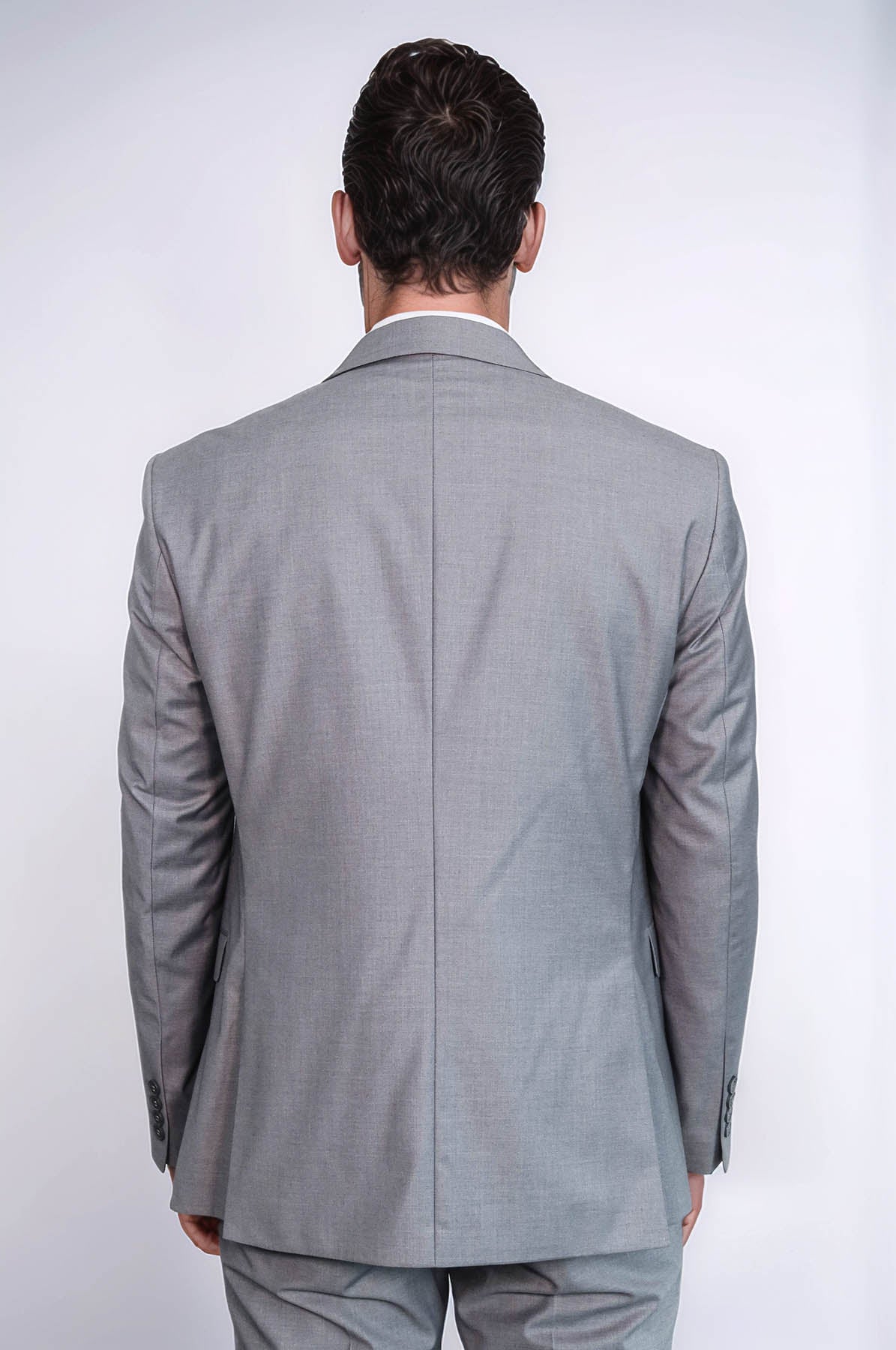 Grey Slim Fit Men's Suit with Vest | Wessi