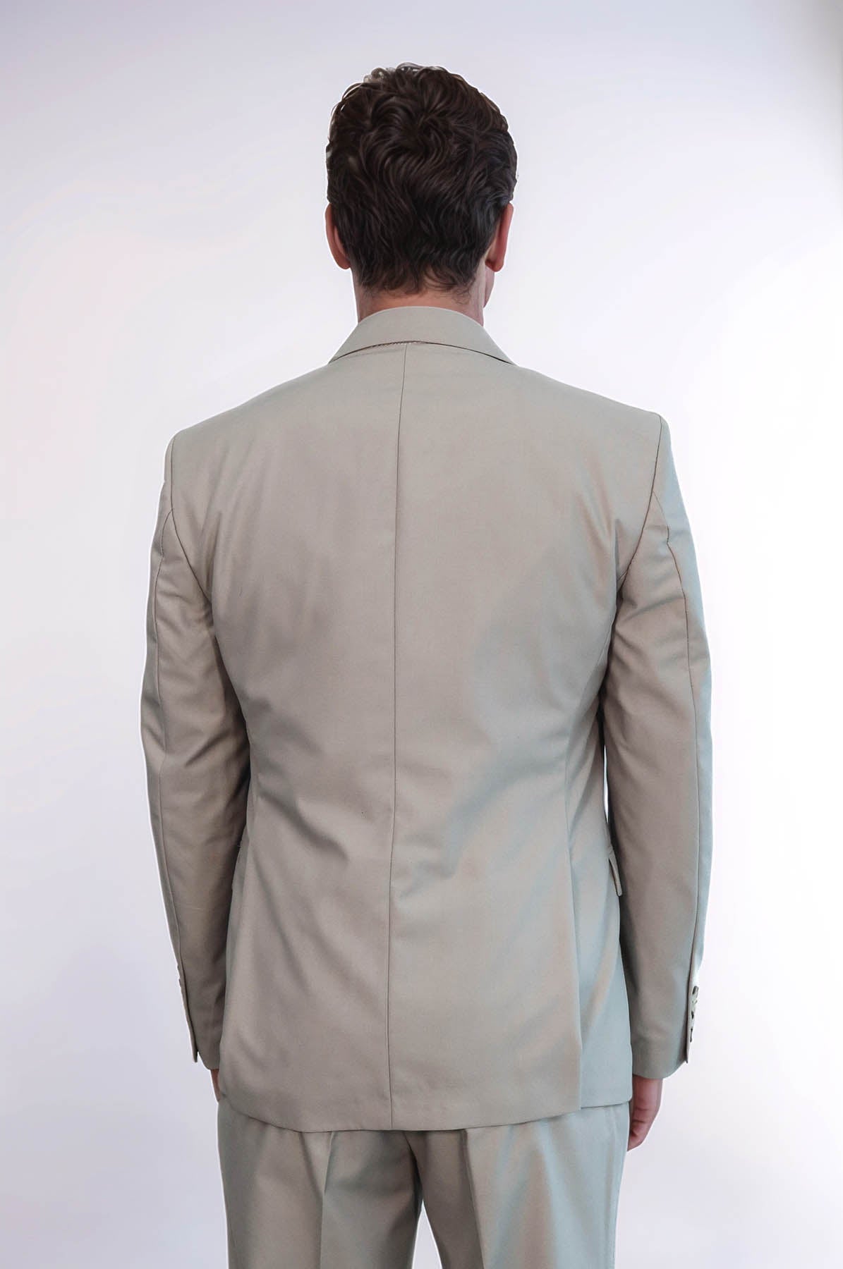 Plain Slim Fit Light Brown Men Suit - Wessi
