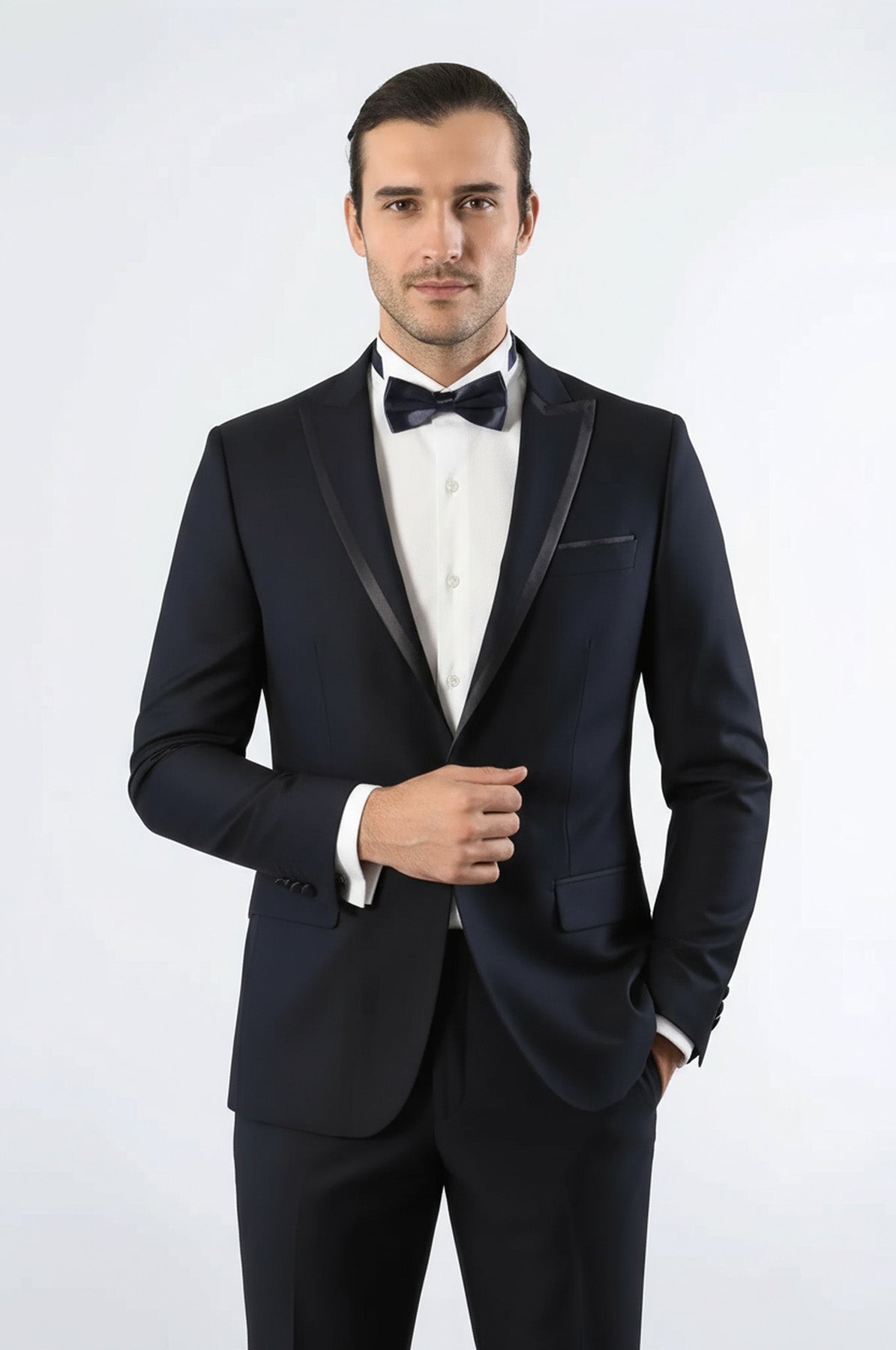 Removable Lapel Men's Blue Tuxedo Suit | Wessi