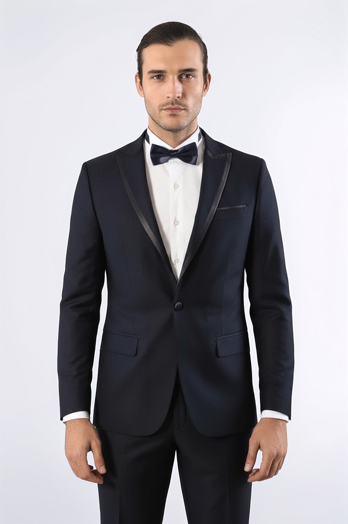 Removable Lapel Men's Blue Tuxedo Suit | Wessi
