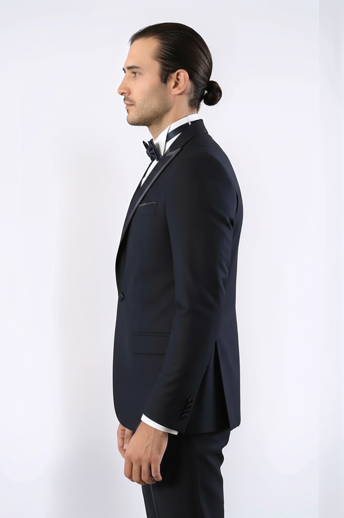 Removable Lapel Men's Blue Tuxedo Suit | Wessi