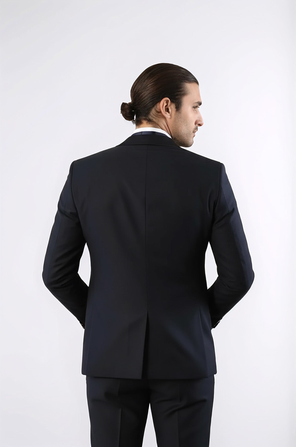 Removable Lapel Men's Blue Tuxedo Suit | Wessi