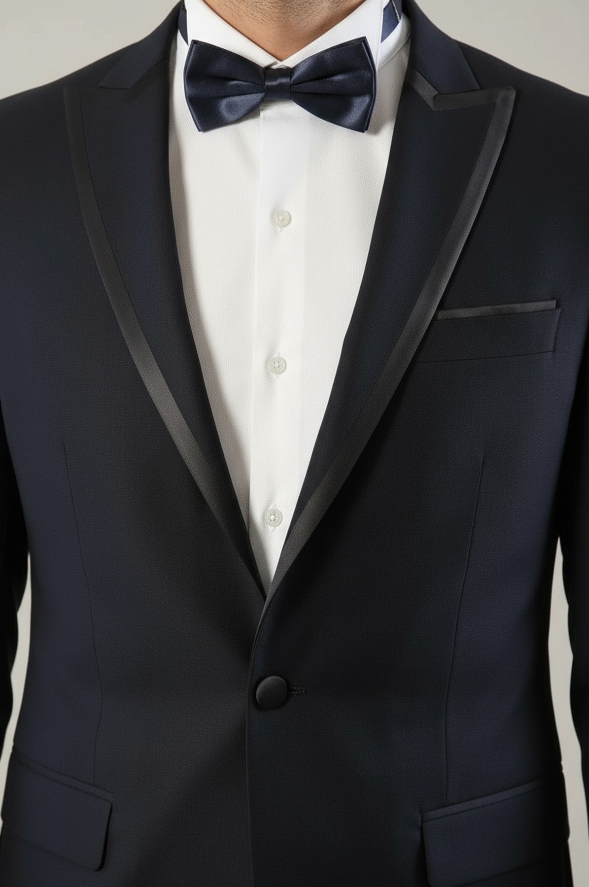 Removable Lapel Men's Blue Tuxedo Suit | Wessi