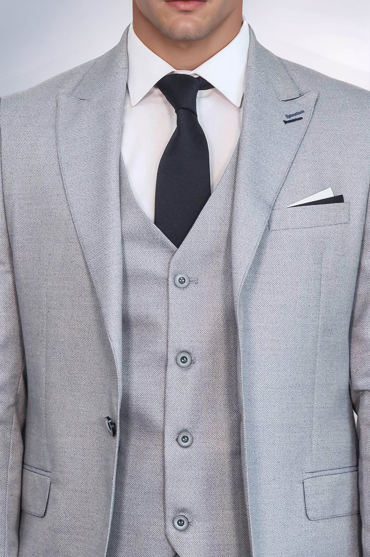 Patterned Light Blue 3 Piece Suit | Wessi