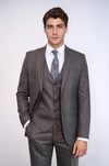 Striped Brown Vested Suit | Wessi