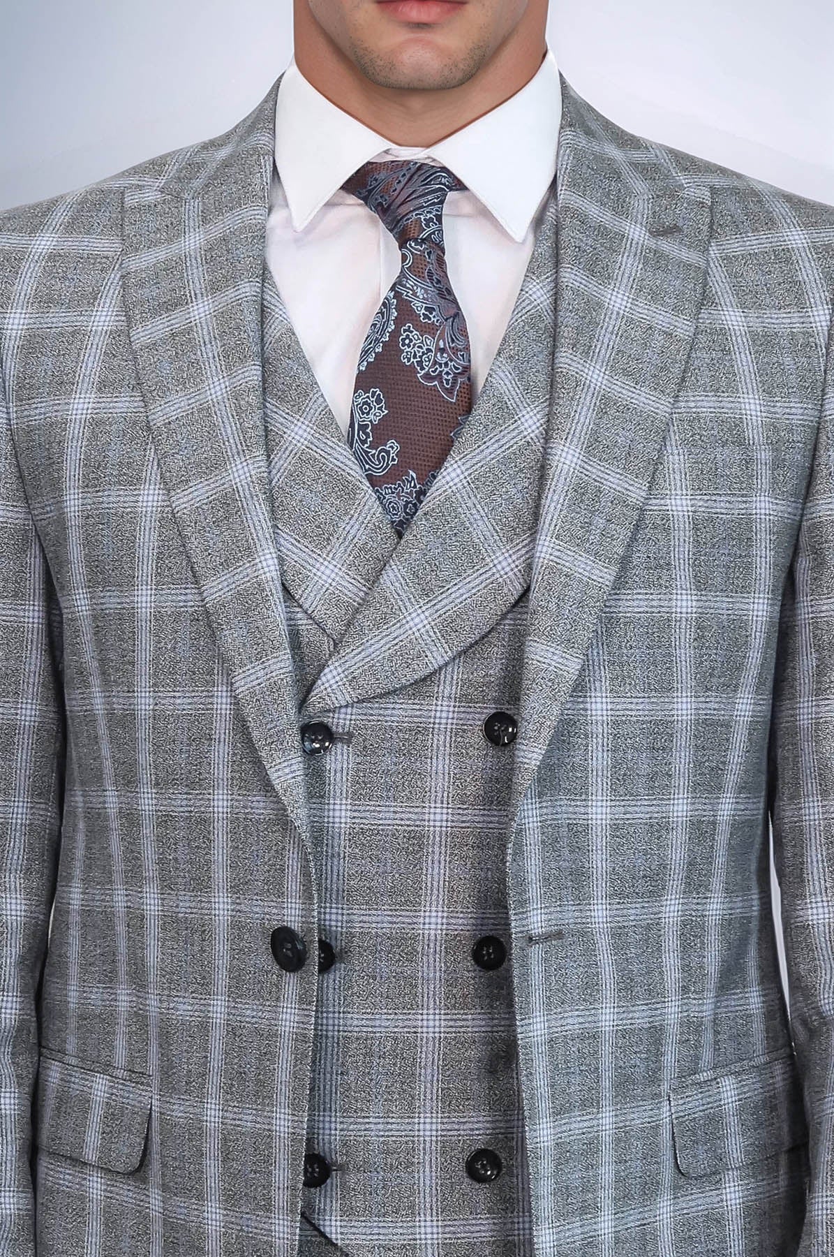 Double Breasted Grey Suit | Wessi